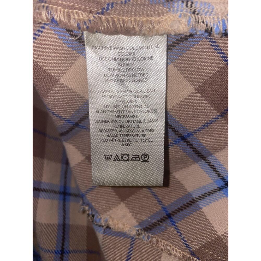 We The Free Shirt Womens Large Brown Plaid Frayed Hem Button Up Flannel Top - Picture 4 of 6